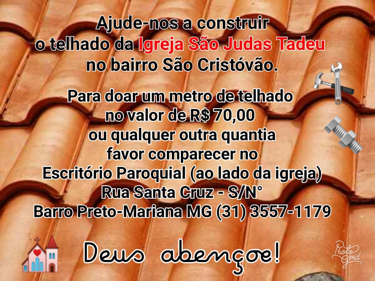 CAMPANHA DE CONSTRUÇÃO DA IGREJA DE SÃO JUDAS TADEU